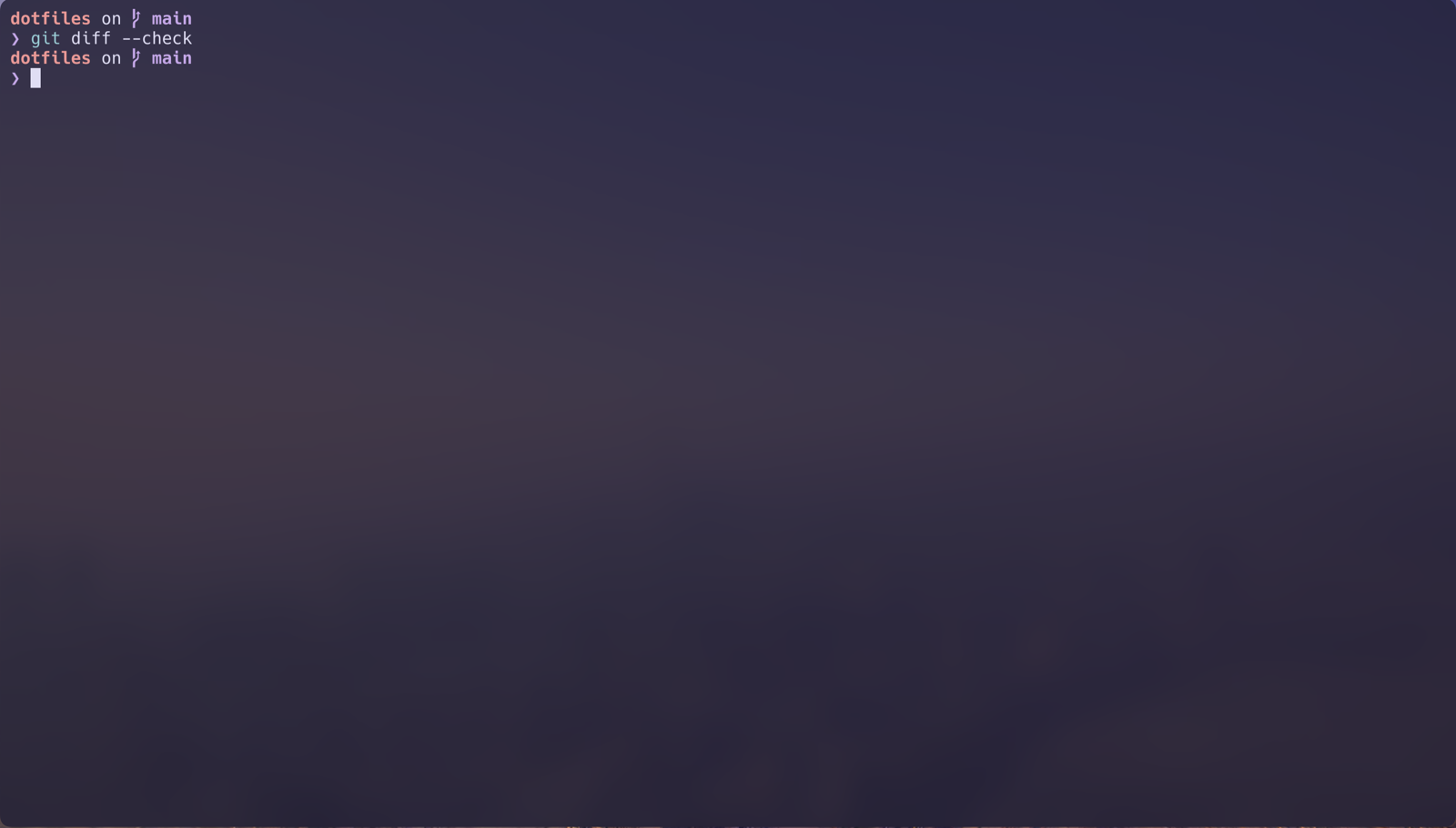 WezTerm using the Rose Pine Moon theme with the dotfiles Git prompt